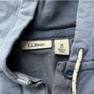 LL Bean womens lightweight blue Henley hoodie, size medium